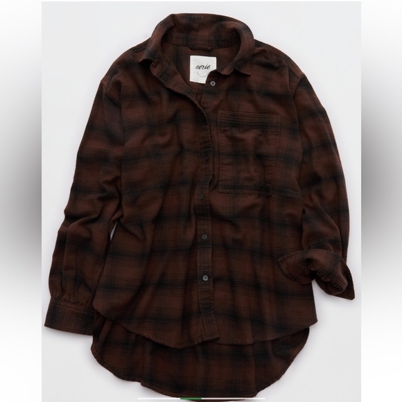 Aerie Brown Plaid Anytime Fave Flannel
Button Down Shirt , Size Large, NWT - Picture 5 of 6